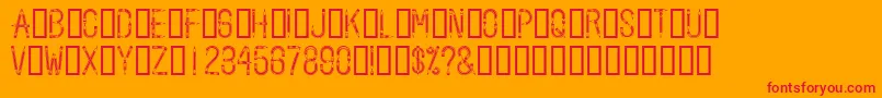 Pencilled Font – Red Fonts on Orange Background