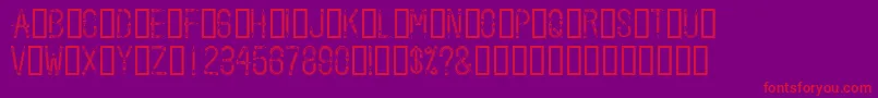 Pencilled Font – Red Fonts on Purple Background