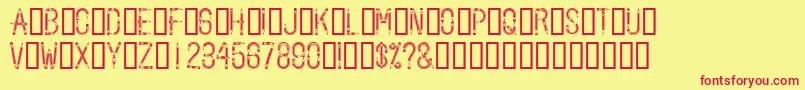 Pencilled Font – Red Fonts on Yellow Background