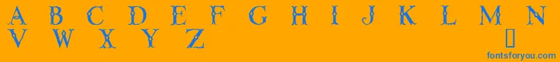 フォントLintd – オレンジの背景に青い文字