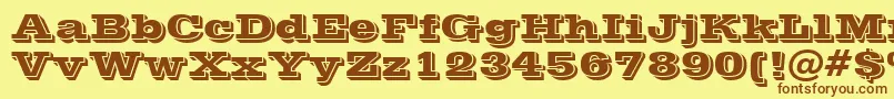 Vinetan-fontti – ruskeat fontit keltaisella taustalla