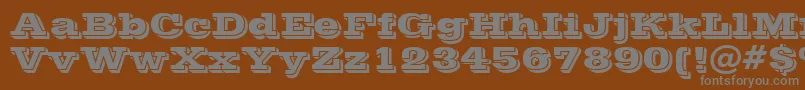 Vinetan-fontti – harmaat kirjasimet ruskealla taustalla