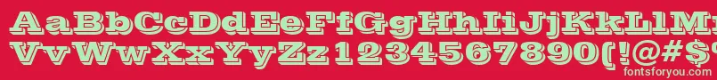 Vinetan Font – Green Fonts on Red Background