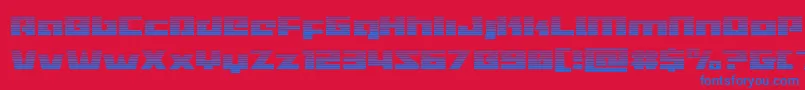 フォントTurbochargegrad – 赤い背景に青い文字