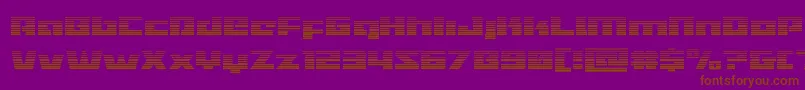 Turbochargegrad-Schriftart – Braune Schriften auf violettem Hintergrund