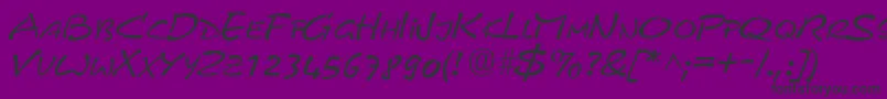 Czcionka PyxidquickRegular – czarne czcionki na fioletowym tle