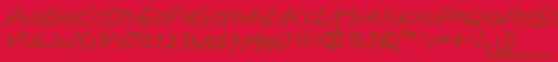 PyxidquickRegular Font – Brown Fonts on Red Background