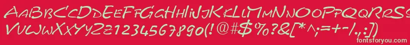 Шрифт PyxidquickRegular – зелёные шрифты на красном фоне