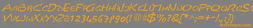 Fonte PyxidquickRegular – fontes laranjas em um fundo cinza