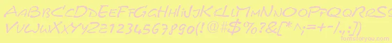 PyxidquickRegular-Schriftart – Rosa Schriften auf gelbem Hintergrund