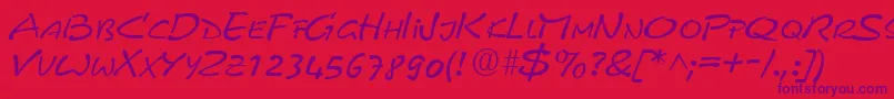 PyxidquickRegular Font – Purple Fonts on Red Background