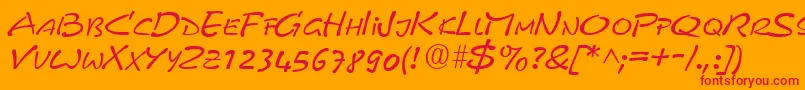 PyxidquickRegular Font – Red Fonts on Orange Background