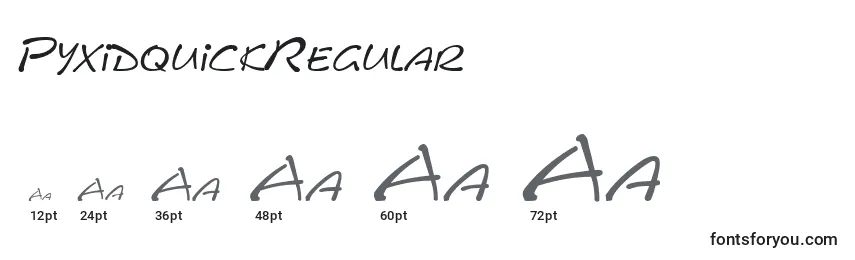 Größen der Schriftart PyxidquickRegular