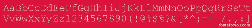 フォントCourierwinctt – 赤い背景に緑の文字