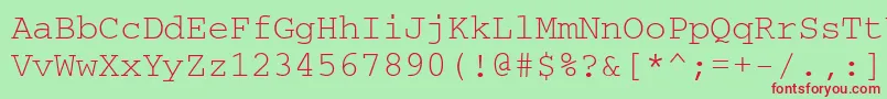 Czcionka Courierwinctt – czerwone czcionki na zielonym tle
