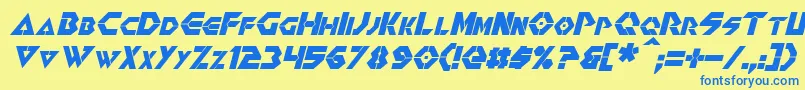 RenegadeItalic Font – Blue Fonts on Yellow Background