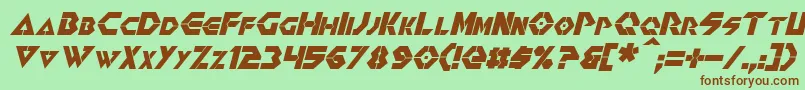 RenegadeItalic Font – Brown Fonts on Green Background