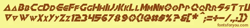 RenegadeItalic Font – Brown Fonts on Yellow Background