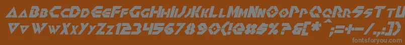 RenegadeItalic-fontti – harmaat kirjasimet ruskealla taustalla