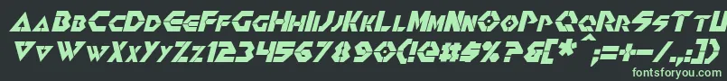 RenegadeItalic Font – Green Fonts on Black Background
