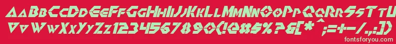 RenegadeItalic Font – Green Fonts on Red Background