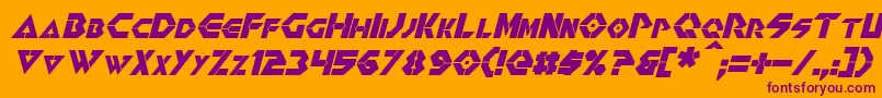 RenegadeItalic Font – Purple Fonts on Orange Background