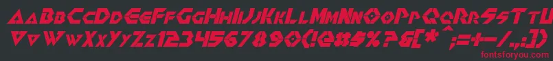 フォントRenegadeItalic – 黒い背景に赤い文字