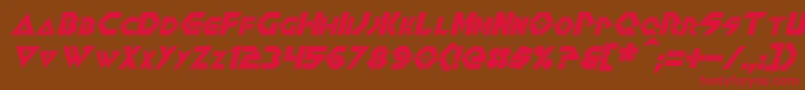 RenegadeItalic-fontti – punaiset fontit ruskealla taustalla