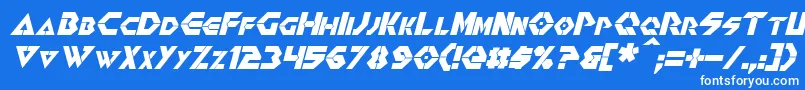 フォントRenegadeItalic – 青い背景に白い文字