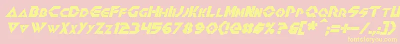RenegadeItalic Font – Yellow Fonts on Pink Background