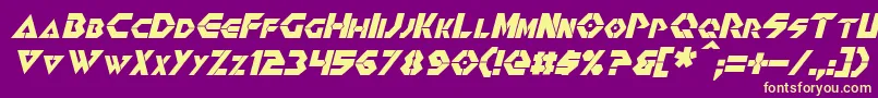 RenegadeItalic Font – Yellow Fonts on Purple Background