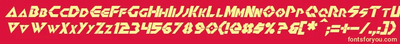 Fonte RenegadeItalic – fontes amarelas em um fundo vermelho