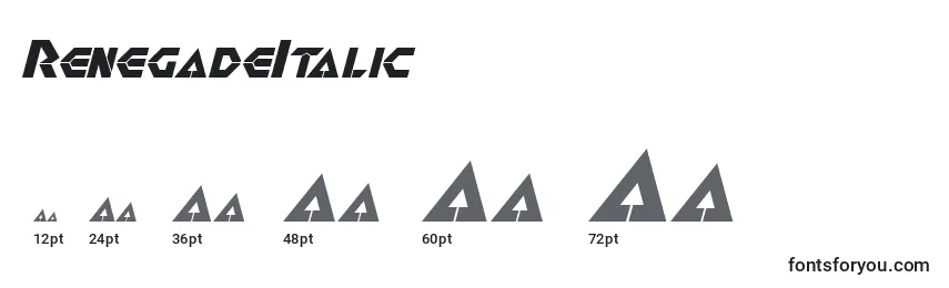 RenegadeItalic Font Sizes