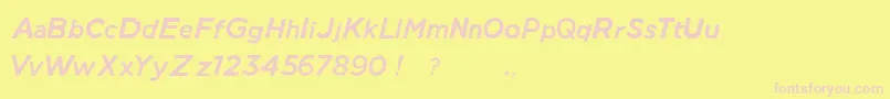 Police ManhattanHandMediumItalic – polices roses sur fond jaune