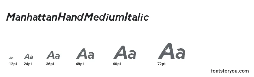 Размеры шрифта ManhattanHandMediumItalic