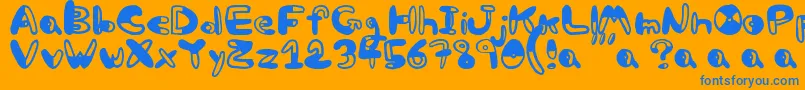 フォントBw – オレンジの背景に青い文字