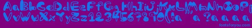 Bw-Schriftart – Blaue Schriften auf violettem Hintergrund