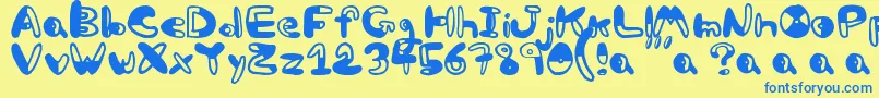 Bw Font – Blue Fonts on Yellow Background