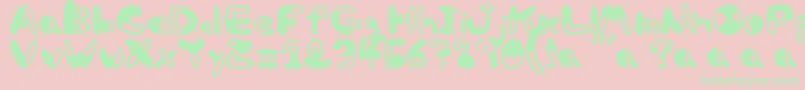 フォントBw – ピンクの背景に緑の文字