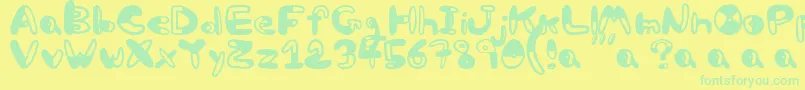 フォントBw – 黄色い背景に緑の文字