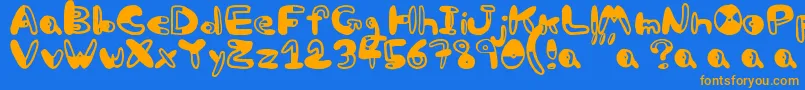 Fonte Bw – fontes laranjas em um fundo azul