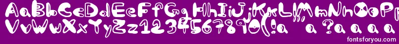 Bw-Schriftart – Weiße Schriften auf violettem Hintergrund