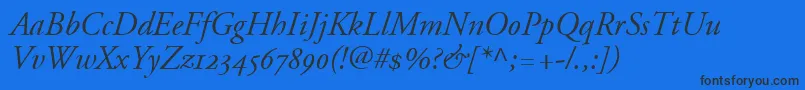 AdobeGaramondItalicOldstyleFigures Font – Black Fonts on Blue Background