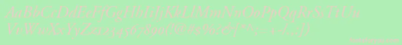 AdobeGaramondItalicOldstyleFigures Font – Pink Fonts on Green Background