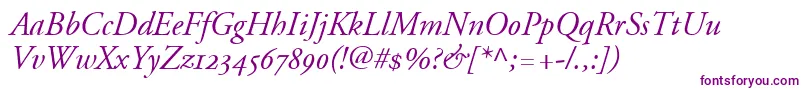 AdobeGaramondItalicOldstyleFigures Font – Purple Fonts on White Background