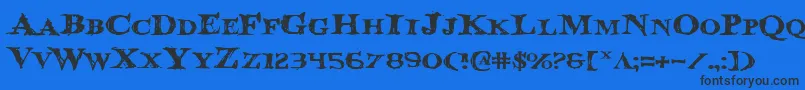 フォントBloodcrowe – 黒い文字の青い背景