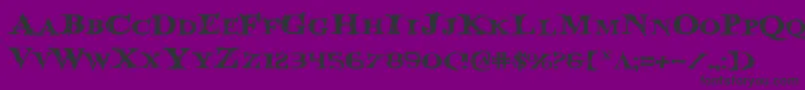 Fonte Bloodcrowe – fontes pretas em um fundo violeta