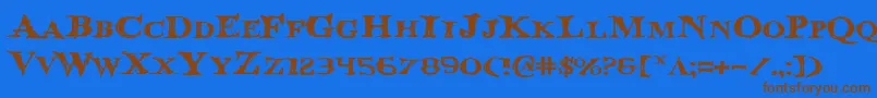 Bloodcrowe Font – Brown Fonts on Blue Background
