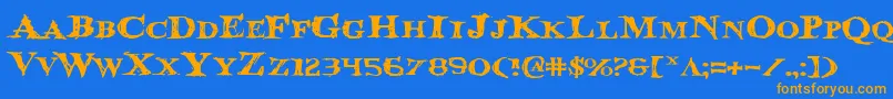 Bloodcrowe Font – Orange Fonts on Blue Background