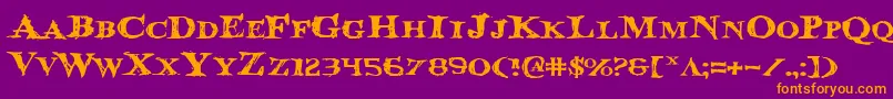 Bloodcrowe Font – Orange Fonts on Purple Background